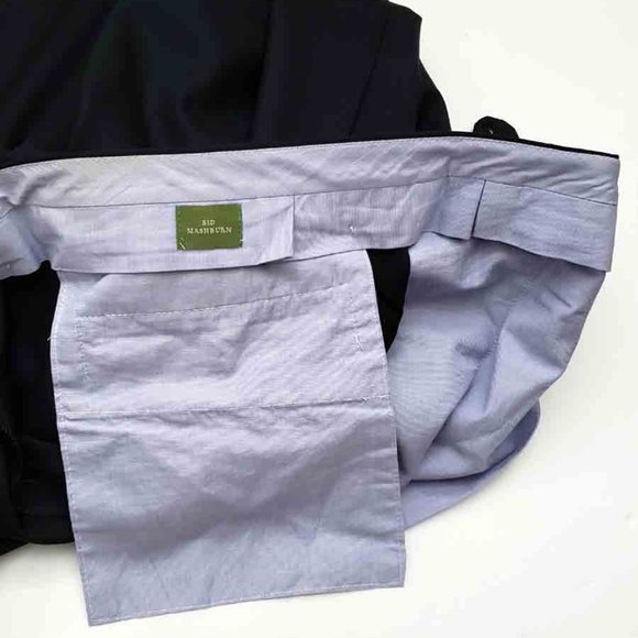 Sid Mashburn Dress Pants Black Italian Wool Flat Front Men's Size 42 X 30 - Picture 2 of 2